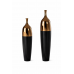 Black and Bronze Bottle Neck Table Vases Set of 2 