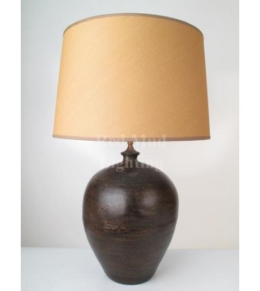 Extra Large Statement Cream and Taupe Handmade Table Lamp