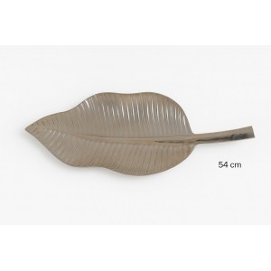 Aluminuim Leaf Large Decorative Plate 54cm 