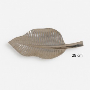 Aluminium Leaf Small Decorative Plate 29cm