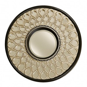 Large Deen Decorative Mirror Black and Bronze 32"