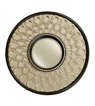 Large Deen Decorative Mirror Black and Bronze 32"