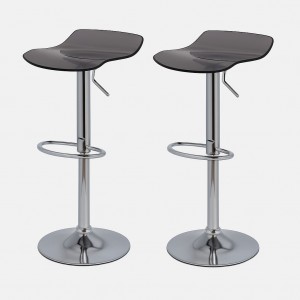Acrylic Bar Stool Charcoal (Pair)