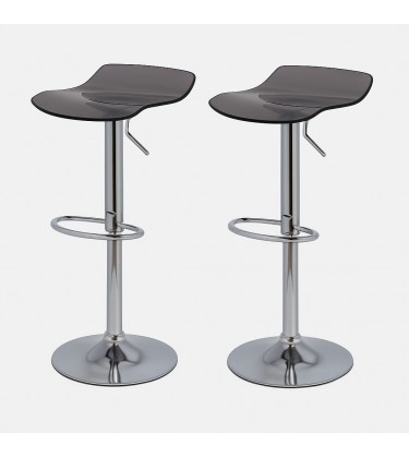 Acrylic Bar Stool Charcoal (Pair)