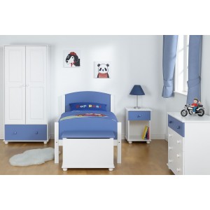 Boys Solid Pine Bedroom Set Blue and White