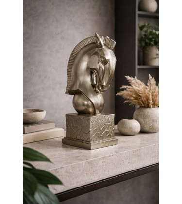 Greek Horse Head Decoration in Matte Gold 