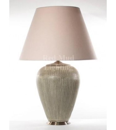Extra Large Statement Brown and Cream Handmade Table Lamp