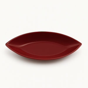 Decor Plate Burgundy Oval Shape Ceramic 