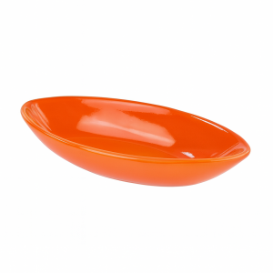 Decor Plate Orange Boat Shape Ceramic 