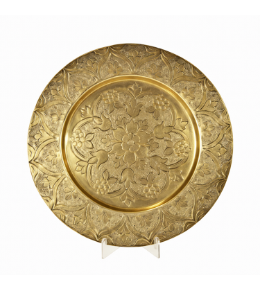 Flat Gold Moroccan Platter 34cm