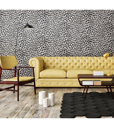 Leopard Skin Print Black and White Wallpaper 5sqm