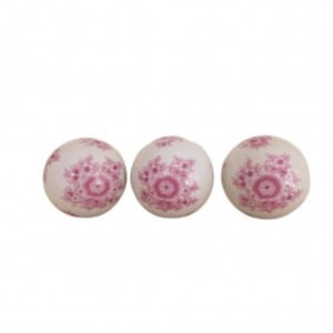 Porcelain Ball Pink and White Set of 3 