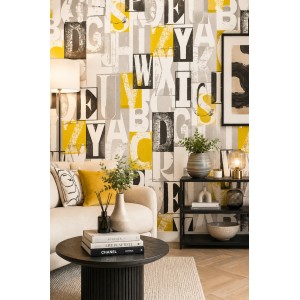 ABC Black and Yellow Wallpaper 5sqm