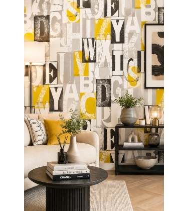 ABC Black and Yellow Wallpaper 5sqm