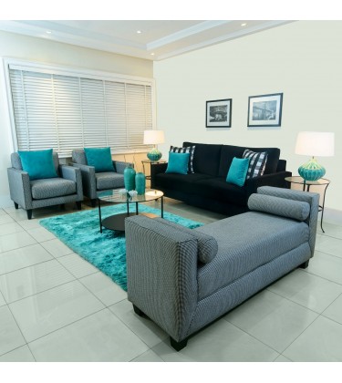 Azumini  Black & White Sofa set (Upholstery  Only) Pre Order Only