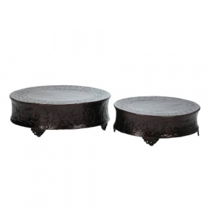 Set of 2 Copper Moroccan Table or cake stand