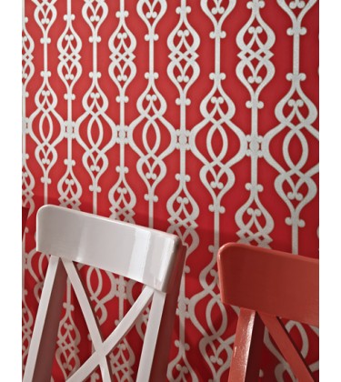 Strade Red and White Wallpaper
