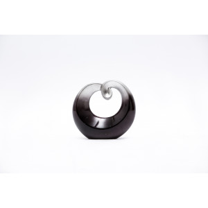 Black and Silver Swirl Sculpture 19cm