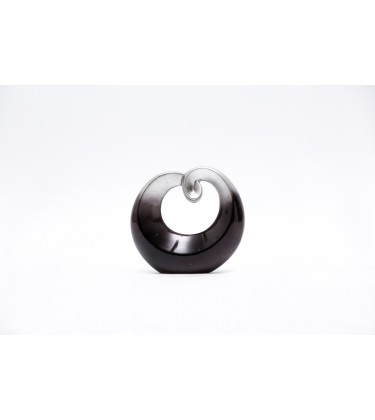 Black and Silver Swirl Sculpture 19cm