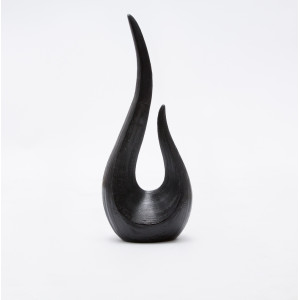 Black Flame Decorative Sculpture 39cm