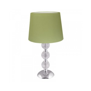 Small Clear Cracked Glass 3 Ball Lamp Green