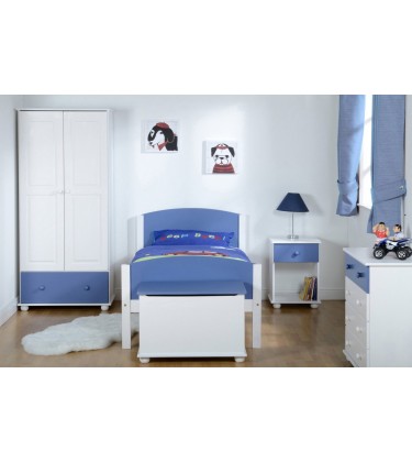 Boys Solid Pine Bedroom Set Blue and White