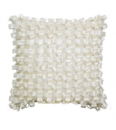 Ribbon Weave Cushion Ivory
