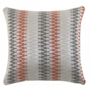 Patterned Cushion Orange and Grey