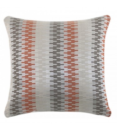 Patterned Cushion Orange and Grey