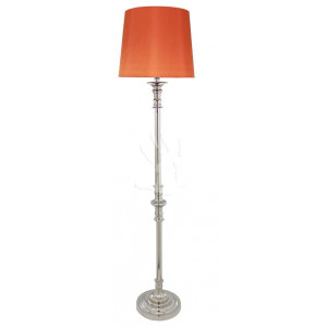 Large Chrome Floor Lamp Orange