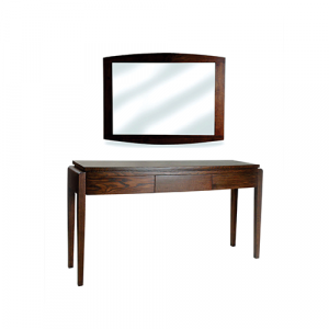 Solid Oak Wood Console Table and Mirror