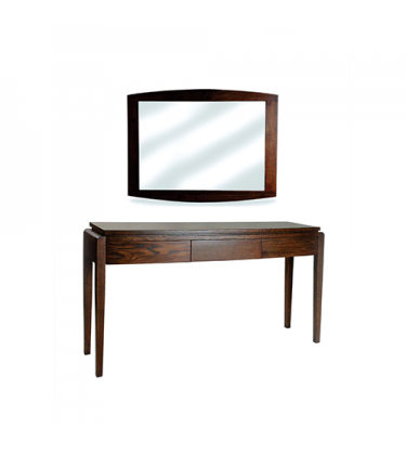 Solid Oak Wood Console Table and Mirror