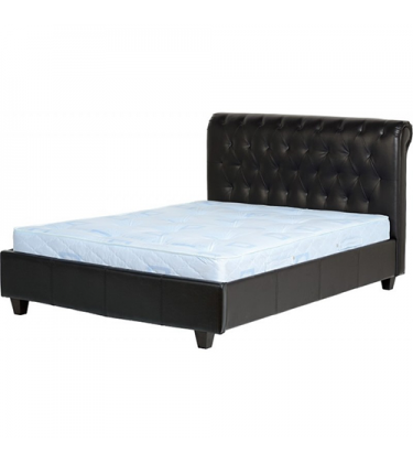 Chester Leather Bed Frame 5ft by 6ft Black