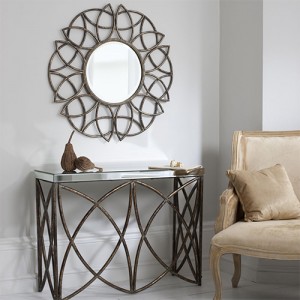 Galbeck Rustic Console Table and Mirror