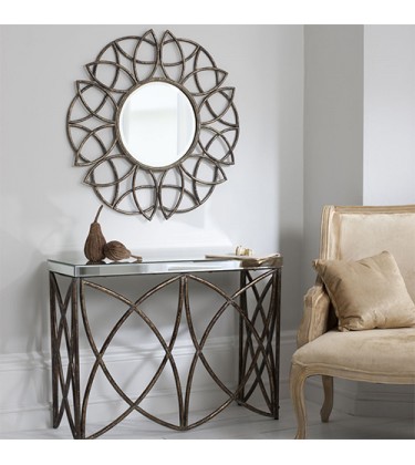 Galbeck Rustic Console Table and Mirror