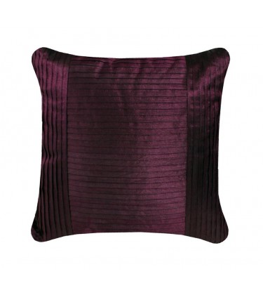 Aubergine Satin Pleat Fold Cushion