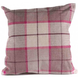 Check Cushion Fuschia