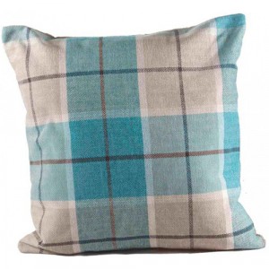 Check Cushion Teal