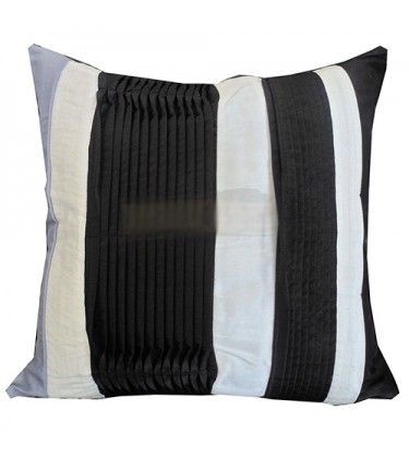 Lecia Stripe Black White and Grey Cushion Cover