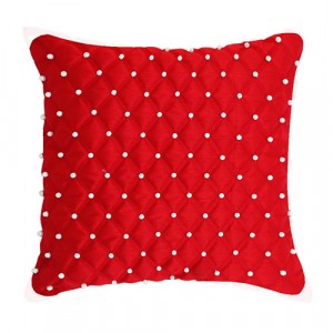 Small Pearl Cushion Red