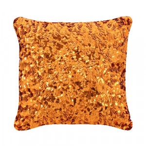 Small Sparkle Sequins Cushion Orange