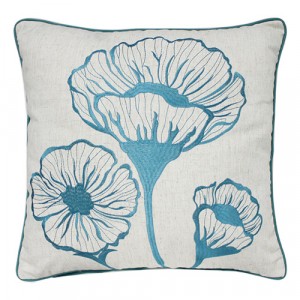 Blue Poppy Cushion (Teal) Cover Only