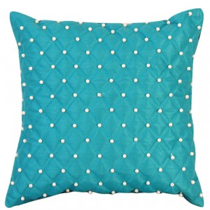 Small Pearl Cushion Turquoise Blue