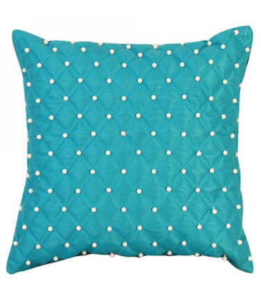 Small Pearl Cushion Turquoise Blue