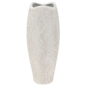 White Curve Textured Lace Vace 28cm