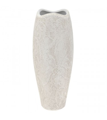 White Curve Textured Lace Vace 28cm