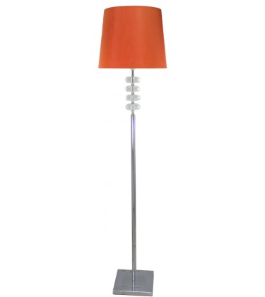 Lindsor Chrome Floor Lamp Orange