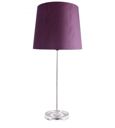 Chrome Table Lamp with Purple Shade 