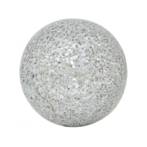 Large Silver Sparkle Mosaic Decorative Ball 