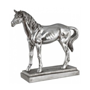 Horse on Plinth Sculpture Antique Silver